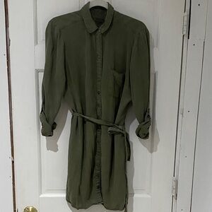 Abercrombie & Fitch Long Sleeve Shirtdress - Forest Green